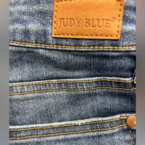Judy Blue Distressed Skinny Fit Jeans - Size 3/26 Patchwork Stretch - Picture 7 of 13
